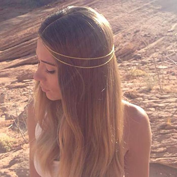 Chargances Women Multi-Layered Head Chain Headband Halloween Gold Head Chain Wedding Headband Prom Festival Headpiece Boho Belly Dancer Jewelry Hair Accessories for Women and Girls - Image 4